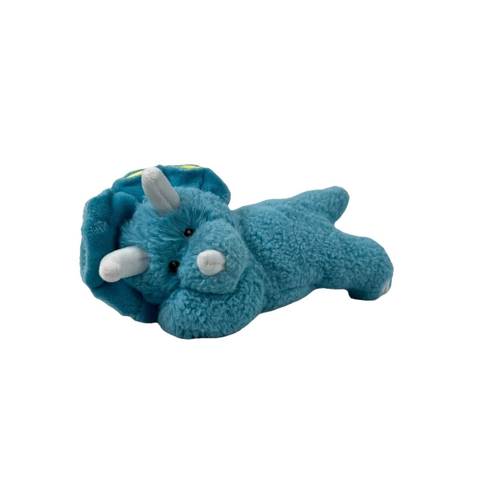 Little Miracles Super Stuffed Animal Blue Plush Lying Down TRICERATOPS Dinosaur